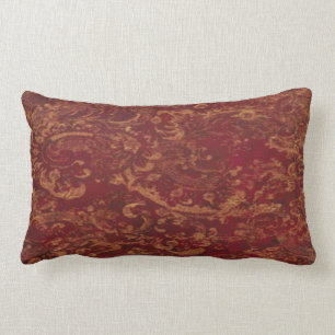 Red & Gold old Damask look Cushion