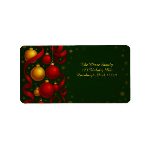 Red & Gold Ornament Label
