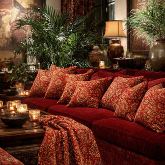 Red & Gold Paisley Pillows - Customizable 