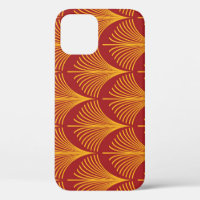 Red Gold Peacock: Art Deco.