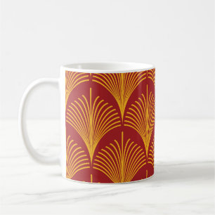 Red Gold Peacock: Art Deco. Coffee Mug