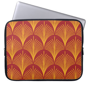 Red Gold Peacock: Art Deco. Laptop Sleeve