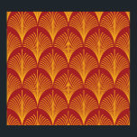 Red Gold Peacock: Art Deco. Poster<br><div class="desc">Seamless red and gold vintage art deco peacock fish scale wallpaper pattern Vintage Peacock Glamour Resides in Vintage Art Deco Delight. Vintage art deco peacock scales in rich red and gold. pattern, background, abstract, texture, decor, vintage, illustration, retro, line, seamless, geometric, fabric, ornament, old, modern, beautiful, shape, textile, decoration, decorative...</div>