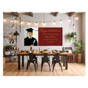 Red Gold Photo High School/College Graduate Banner