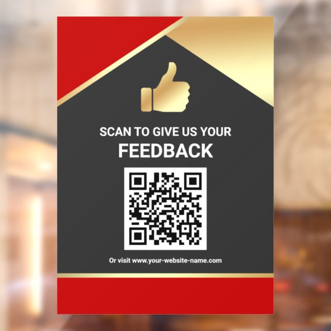 Red Gold QR Code Customer Feedback Review (Sheet 2)