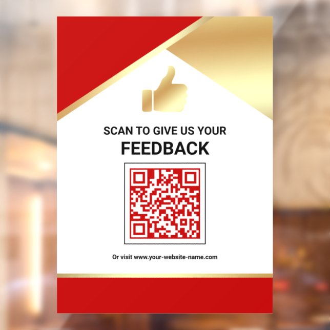 Red Gold QR Code Customer Feedback Review (Sheet 2)