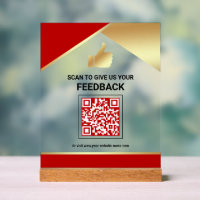 Red Gold QR Code Customer Feedback Review