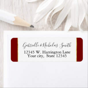 Red Gold Return Address Label