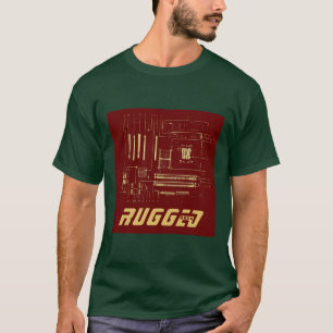 red gold Rugged Geek   Circuit Board   Tech T-Shirt