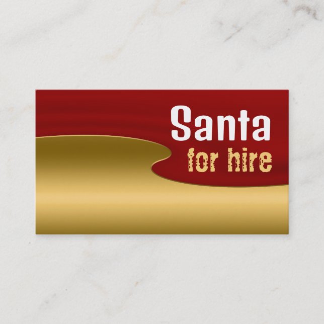 Red & Gold, Santa Claus Entertainer Business Card (Front)