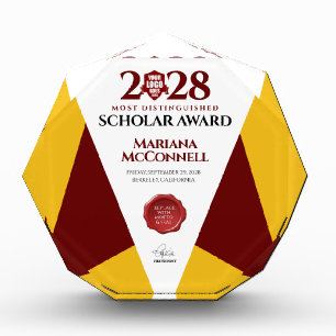 Red Gold School College University Graduation Photo Block