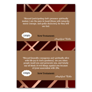 Red Gold Scripture Reference Card for Game