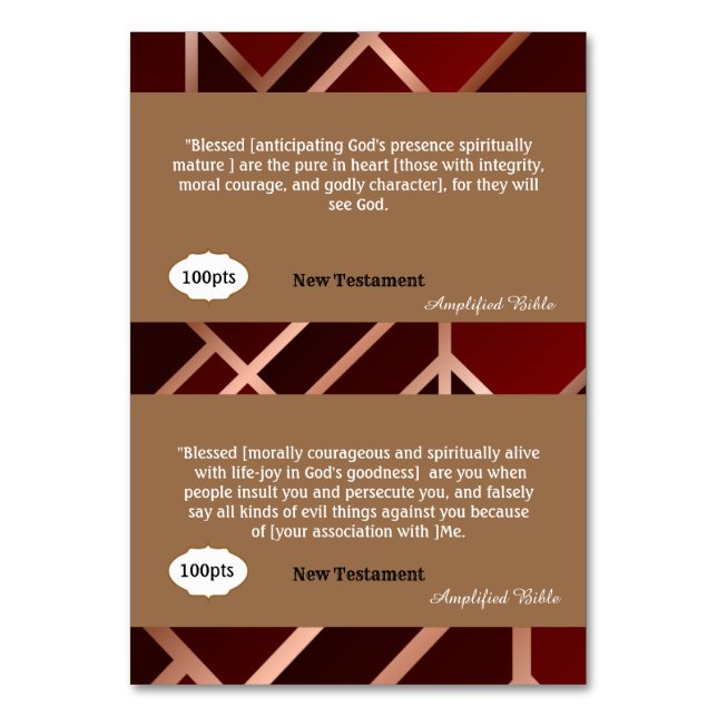 Red Gold Scripture Reference Card for Game (Back)
