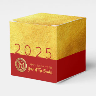 Red Gold Snake papercut 2025 Party Favour Box