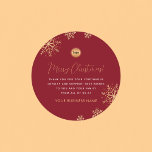 Red Gold Snowflake Custom Company Logo Christmas Classic Round Sticker<br><div class="desc">These elegant stickers would be great for your business/promotional needs. Easily add your own logo and custom text by clicking on the "personalise" option.</div>