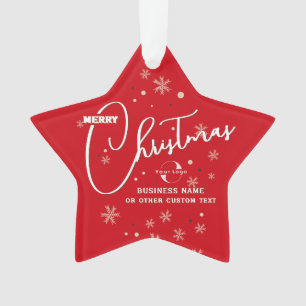 Red Gold Star Business logo Company Christmas  Ornament