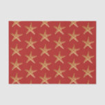 Red Gold Starfish Coastal Beach Christmas Holiday Tissue Paper<br><div class="desc">Beachy Christmas Tissue Paper with a gold starfish on a festive red background. The tropical design is a unique way to celebrate a holiday on the coast. Other colours and matching accessories available in the Paper Grape Destinations Shop.</div>
