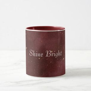 Red Gold Stars Christmas Mug