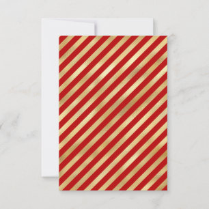 Red Gold Stripe Christmas Blank Greeting Card