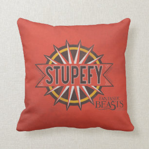 Red & Gold Stupefy Spell Graphic Cushion