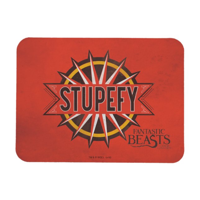 Red & Gold Stupefy Spell Graphic Magnet (Horizontal)