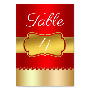 Red gold table number