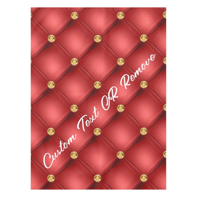 Red Gold Tablecloth Personalised Text (Front)