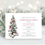 Red Gold Traditional Tree Christmas Party Invitation<br><div class="desc">More Pretty Christmas Invitations in the Little Bayleigh Store!</div>