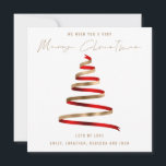 Red Gold Tree 2026 Calendar Merry Christmas Card<br><div class="desc">Red Gold Tree Tree 2026 Calendar Merry Christmas  is in a stylish set handwritten style script. With a handy 2026 calendar on the back for your recipients and Happy New Year greeting.</div>