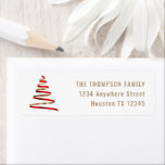 Red Gold Tree Name Return Address Christmas Label<br><div class="desc">Red Gold Tree Name Return Address Christmas An artsy simple Christmas tree is to the left next to your return address details aligned right. To coordinate with the other items in this collection.</div>