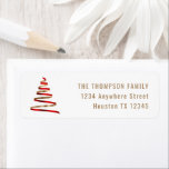 Red Gold Tree Name Return Address Christmas Return Address Label<br><div class="desc">Red Gold Tree Name Return Address Christmas An artsy simple Christmas tree is to the left next to your return address details aligned right. To coordinate with the other items in this collection.</div>