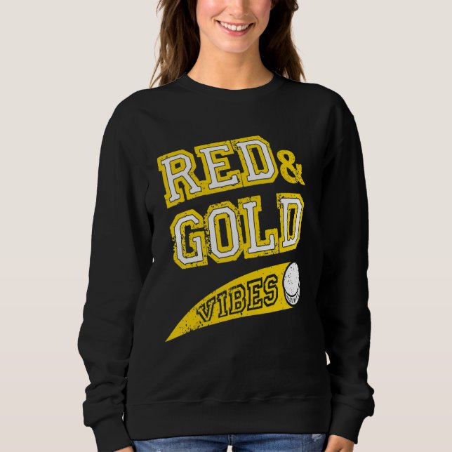 Red & Gold Vibes Hockey Team Fan_1 Sweatshirt (Front)