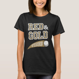 Red & Gold Vibes Hockey Team Fan T-Shirt