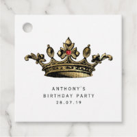 Red Gold Vintage Crown with Ruby Gemstone