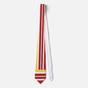 Red, Gold, White Retro Chequerboard Tie