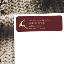 Red & Gold Winter Reindeer Holiday Business Title