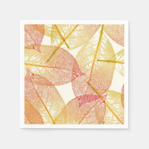 Red Gold Yellow Leaves Autumn Season Pattern Napkin