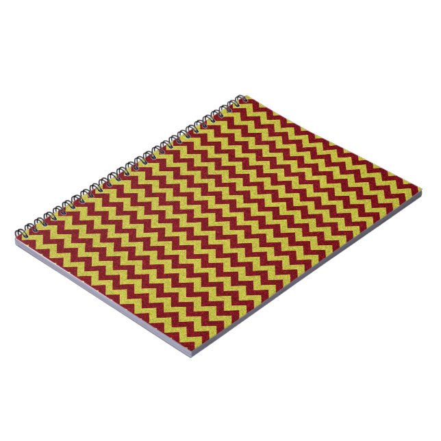 Red & Gold Zig Zag Glitter Notebook (Left Side)