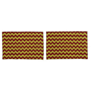 Red & Gold Zig Zag Glitter Pillowcase
