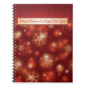 Red & Golden Christmas & Happy New Year Notebook