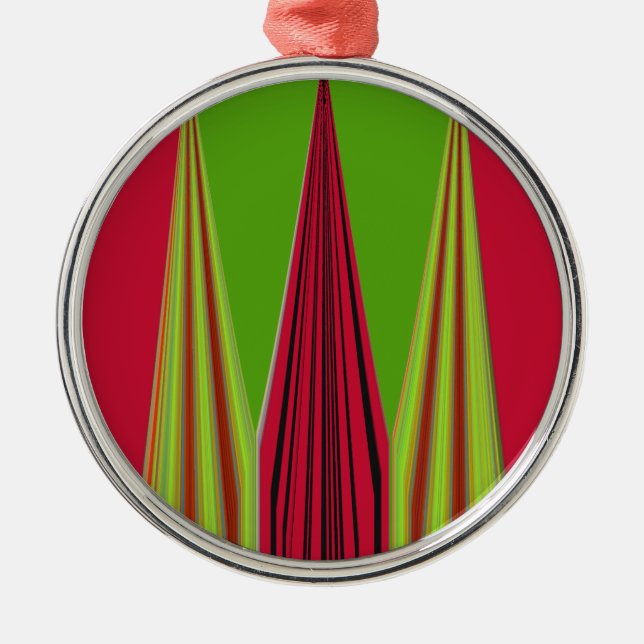 RED GOLDEN GREEN METAL ORNAMENT (Front)