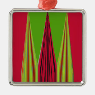 RED GOLDEN GREEN METAL TREE DECORATION