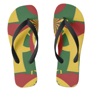 Red Golden Green Rasta Colours Design  Thongs