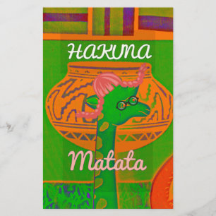 Red Golden Green Rasta Giraffe Colours Stationery