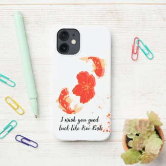 Red&Golden koi fish swiim & red flower |Japanese  iPhone 12 Mini Case