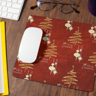 Red & Golden Merry Christmas Mousepad