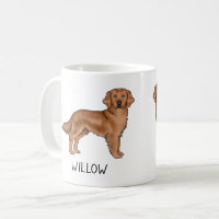 Red Golden Retriever Cartoon Dog Custom Name
