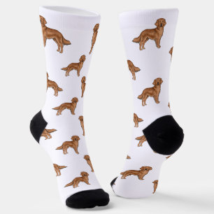 Red Golden Retriever Cute Cartoon Dog Pattern Socks
