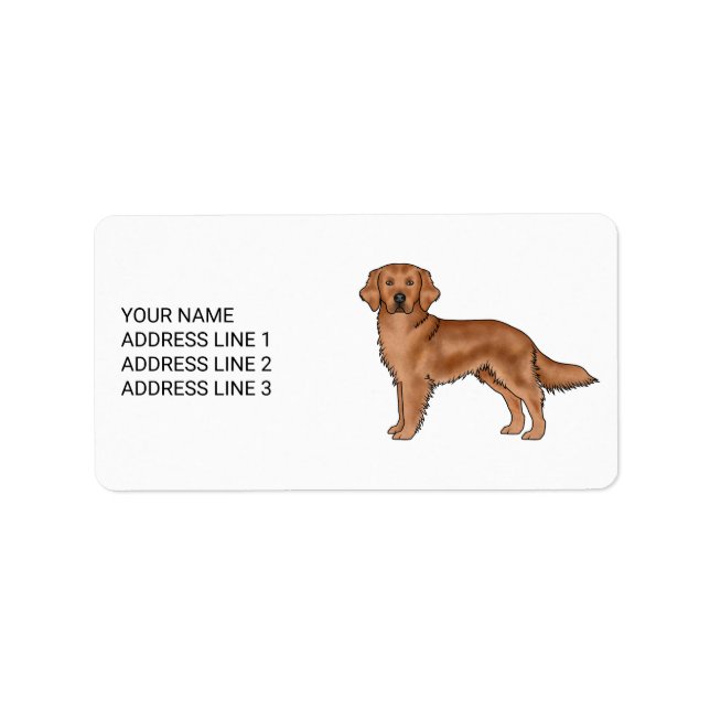 Red Golden Retriever Cute Dog With Custom Text Label (Front)