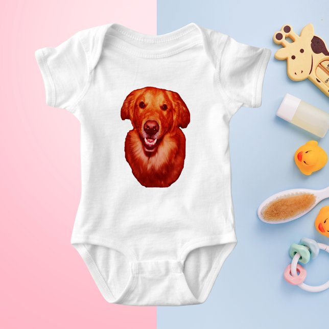 Red Golden Retriever Front Profile Baby Bodysuit (Red Golden Retriever Front Profile Baby Bodysuit)